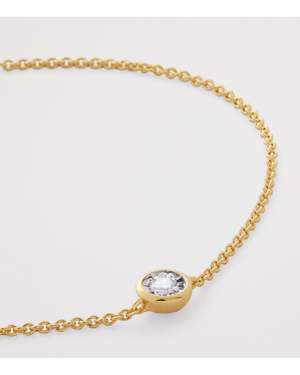 Monica Vinader Metallic Vermeil And Diamond Essentials Solitaire Chain Bracelet