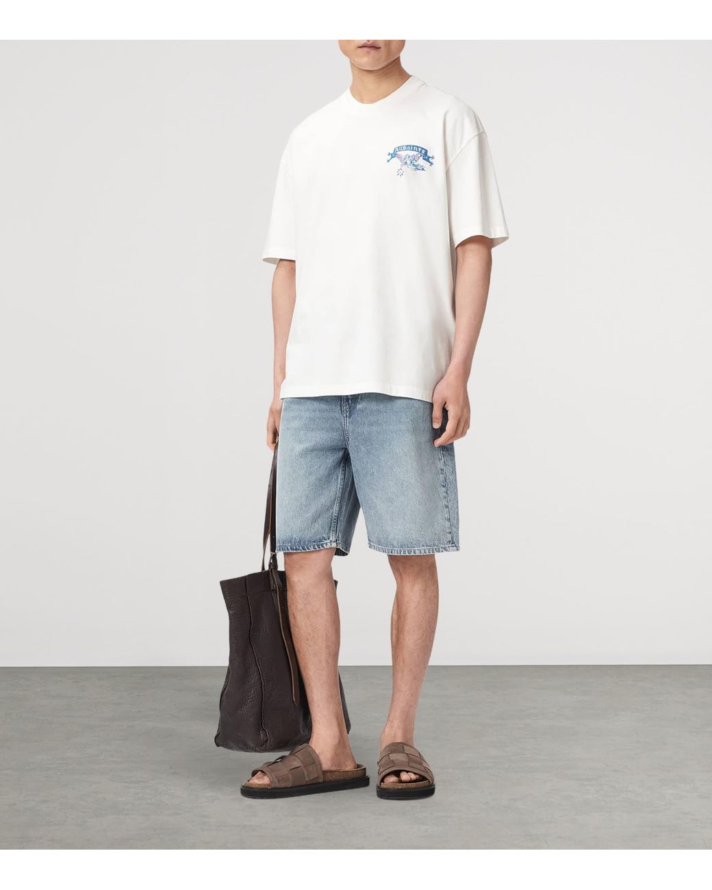 AllSaints White Organic Cotton Cray T-Shirt for men