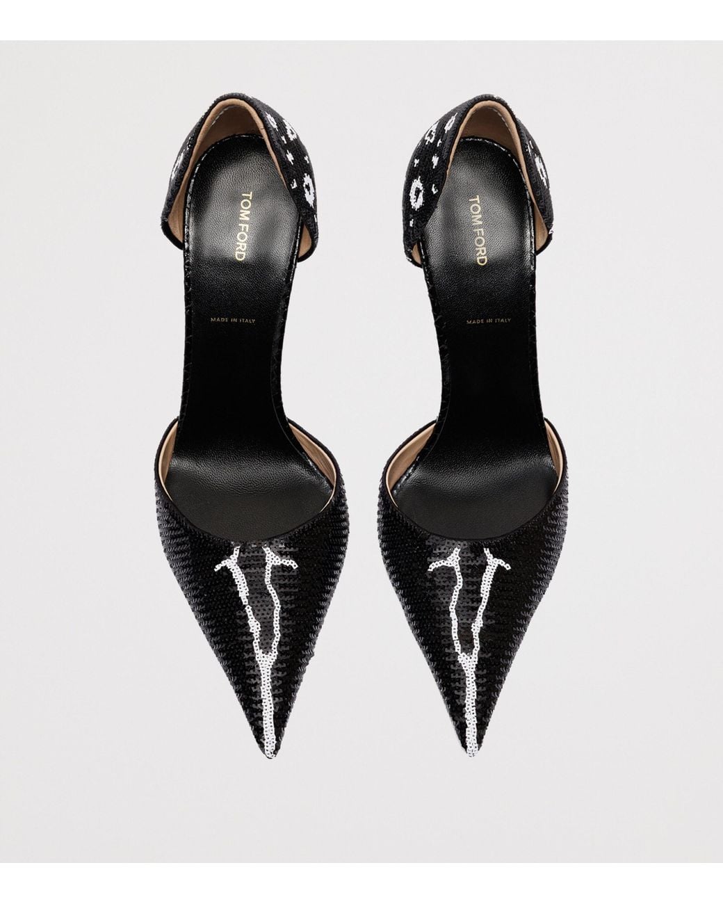 Tom Ford Black Sequinned Vertigo D'Orsay Pumps 105