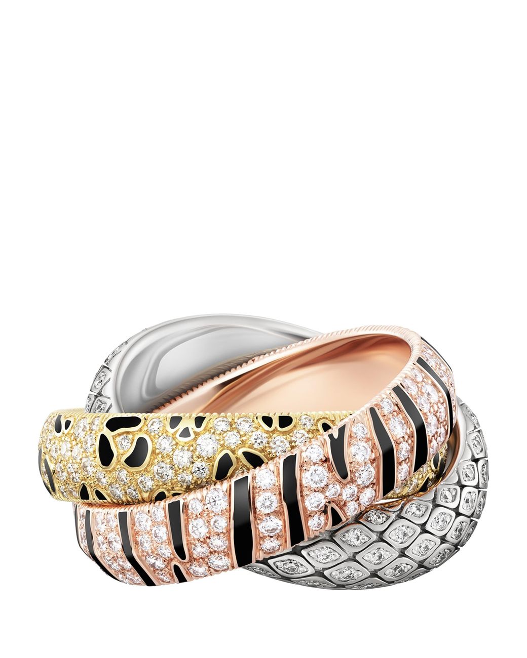 Cartier Multicolor And Diamond Trinity Wild One Ring