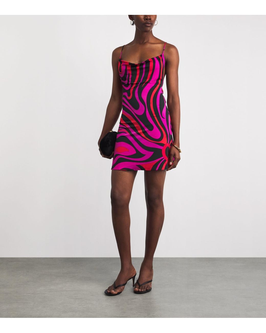 Emilio Pucci Purple Satin Marmo Mini Dress