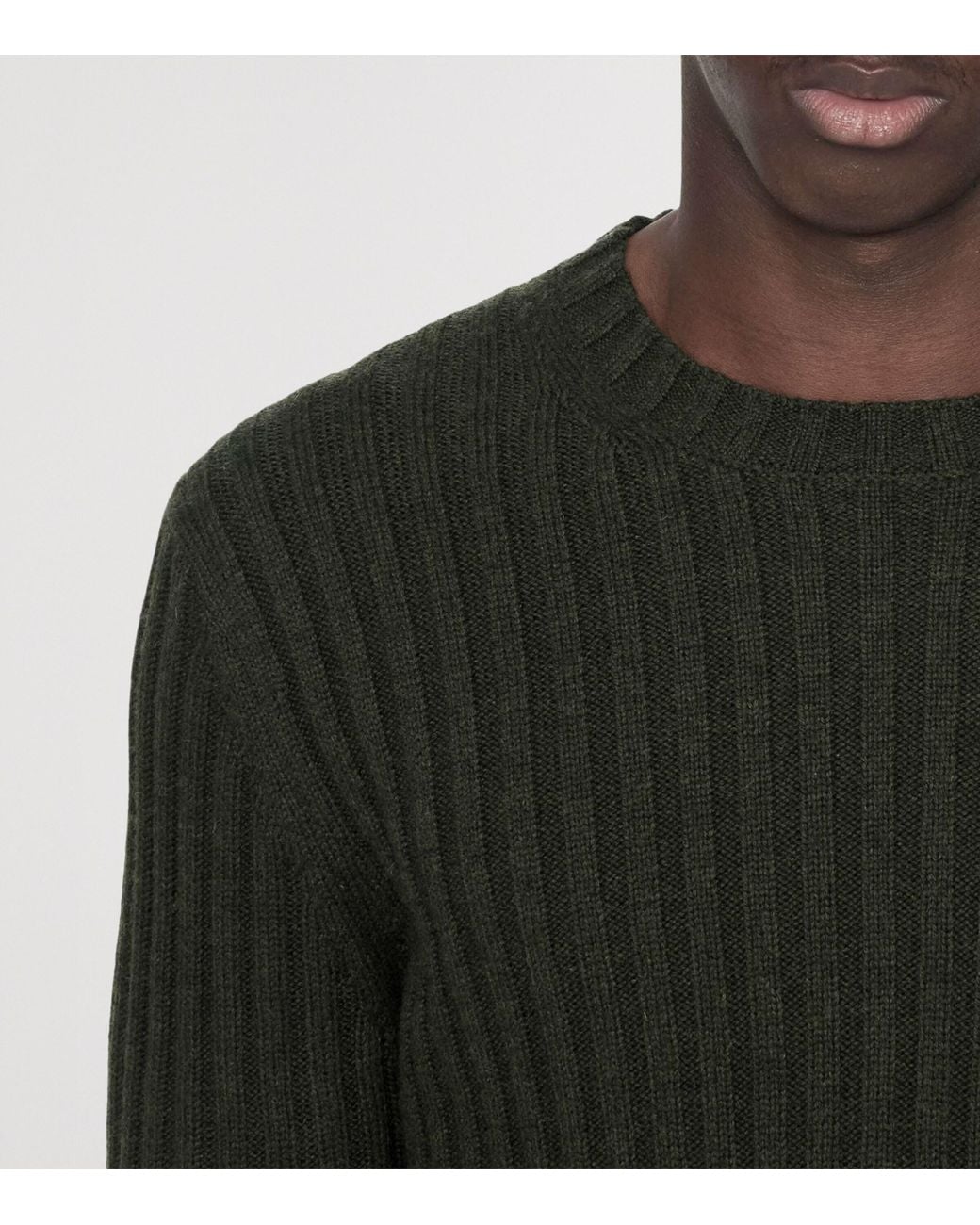 AllSaints Green Merino Wool-Blend Liev Sweater for men