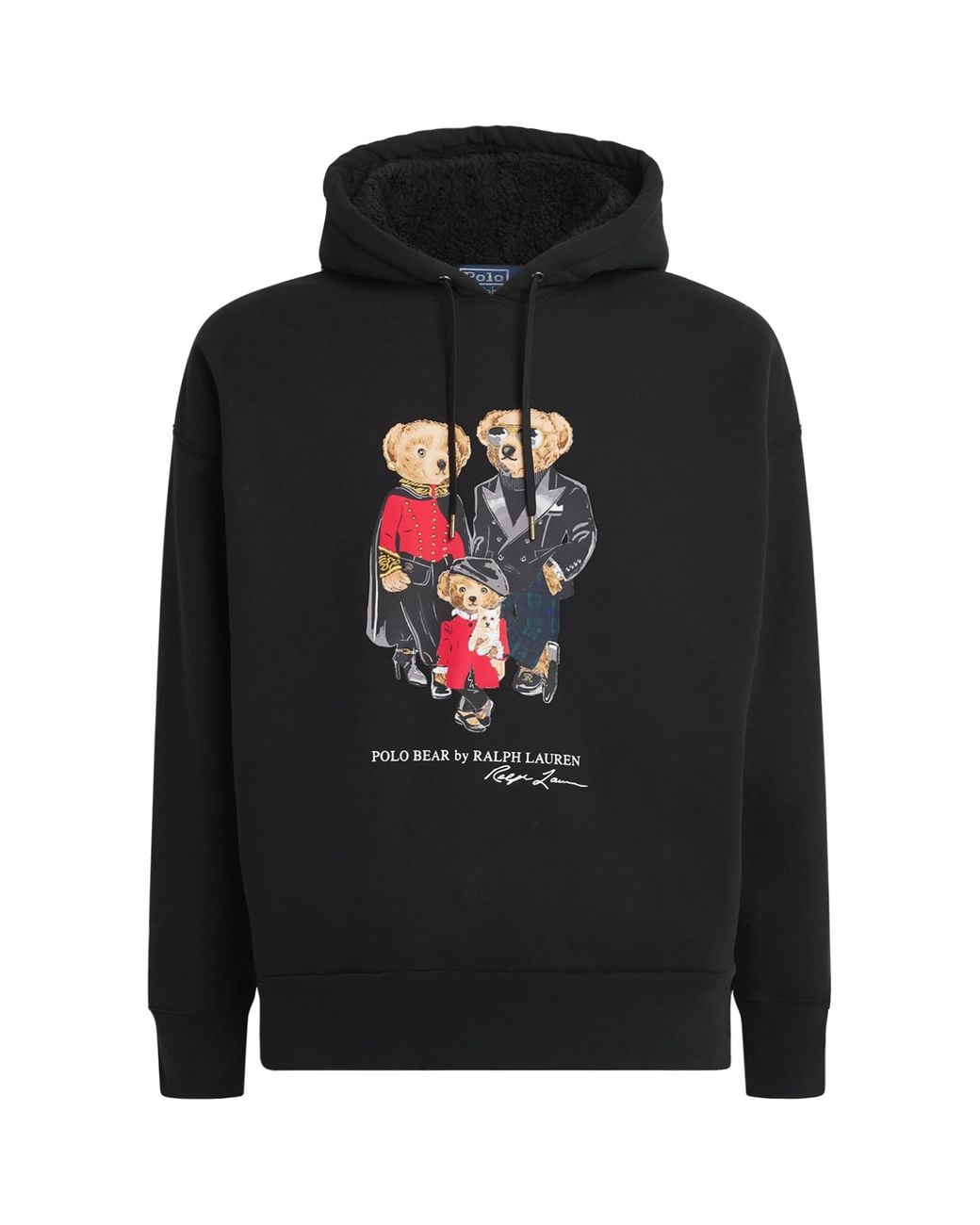 Polo Ralph Lauren Black Fleece Polo Bear Family Hoodie for men