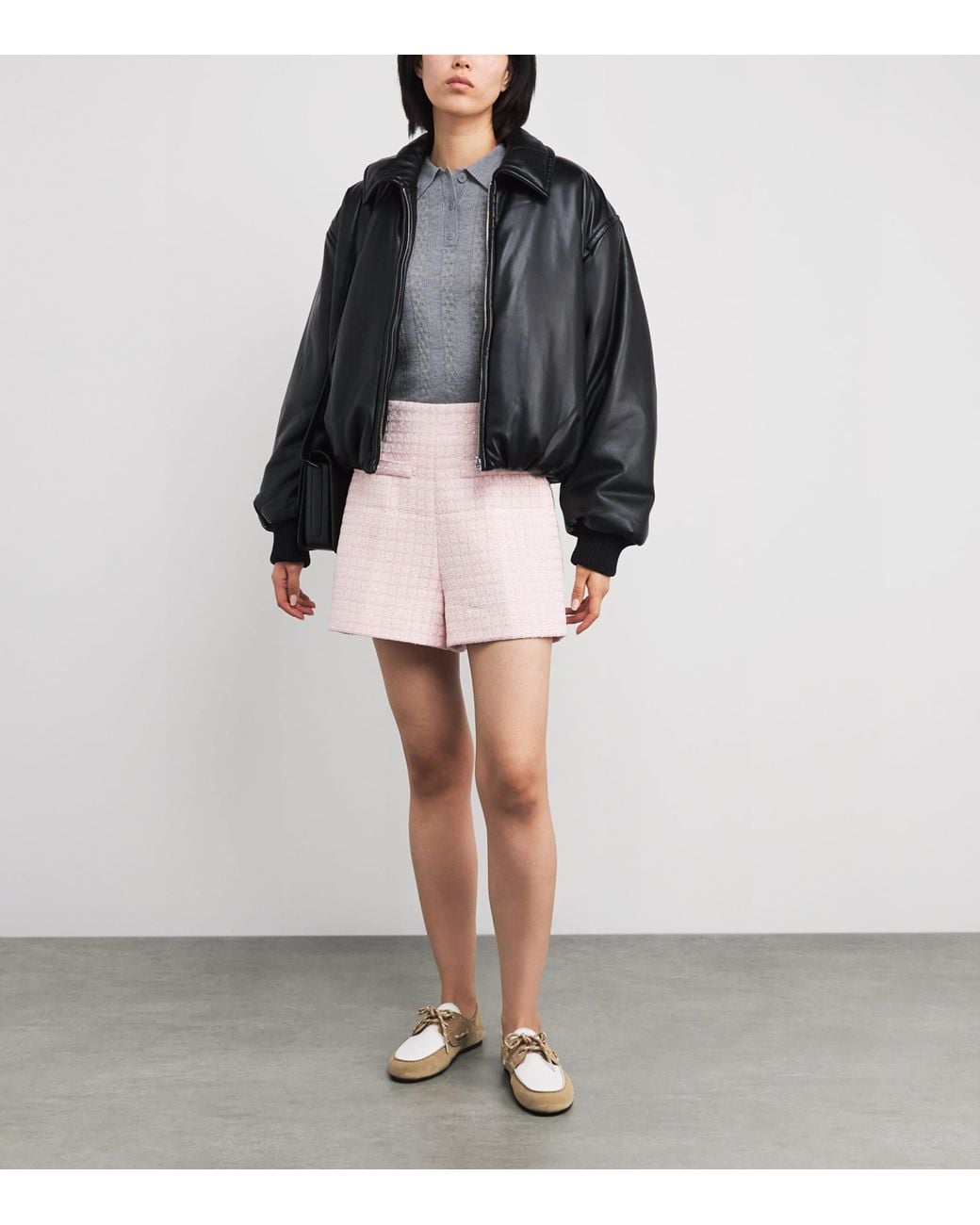 Sandro Gray Wool Polo Sweater