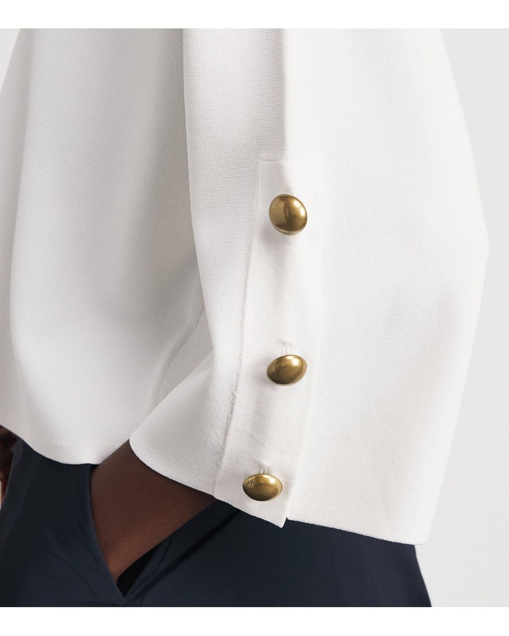 Max Mara White V-Neck Top