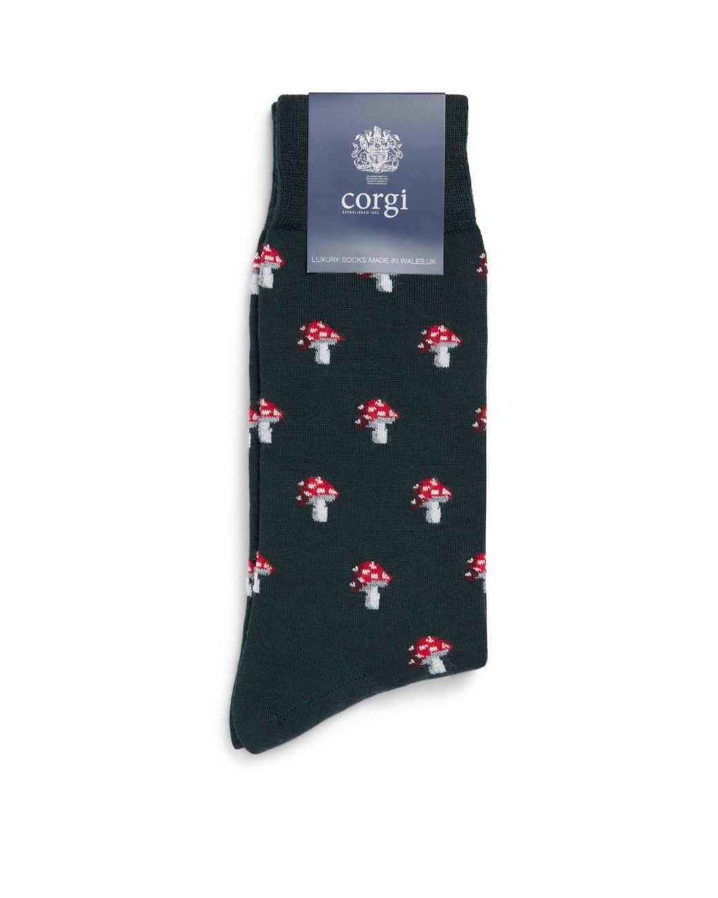 Corgi Blue Wool-Blend Toadstool Socks for men