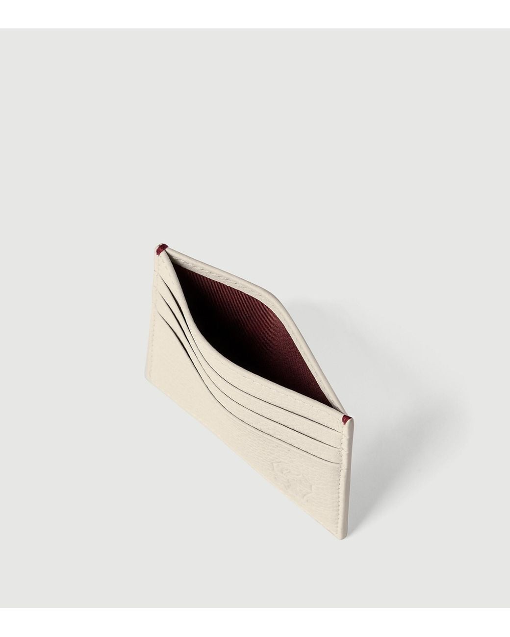 Brunello Cucinelli Natural Grained Leather Card Holder for men