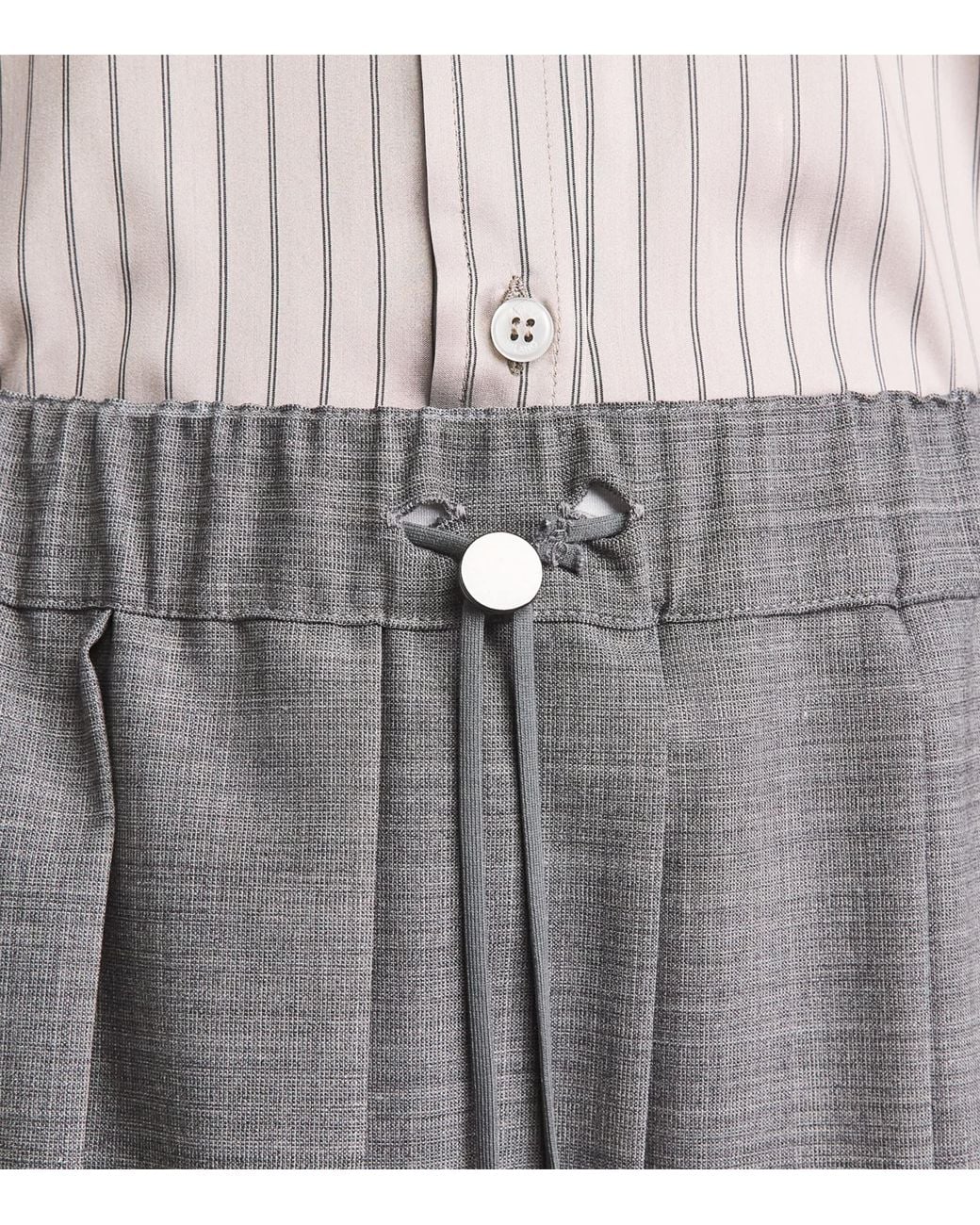 Fabiana Filippi Gray Wool Pleated Midi Skirt