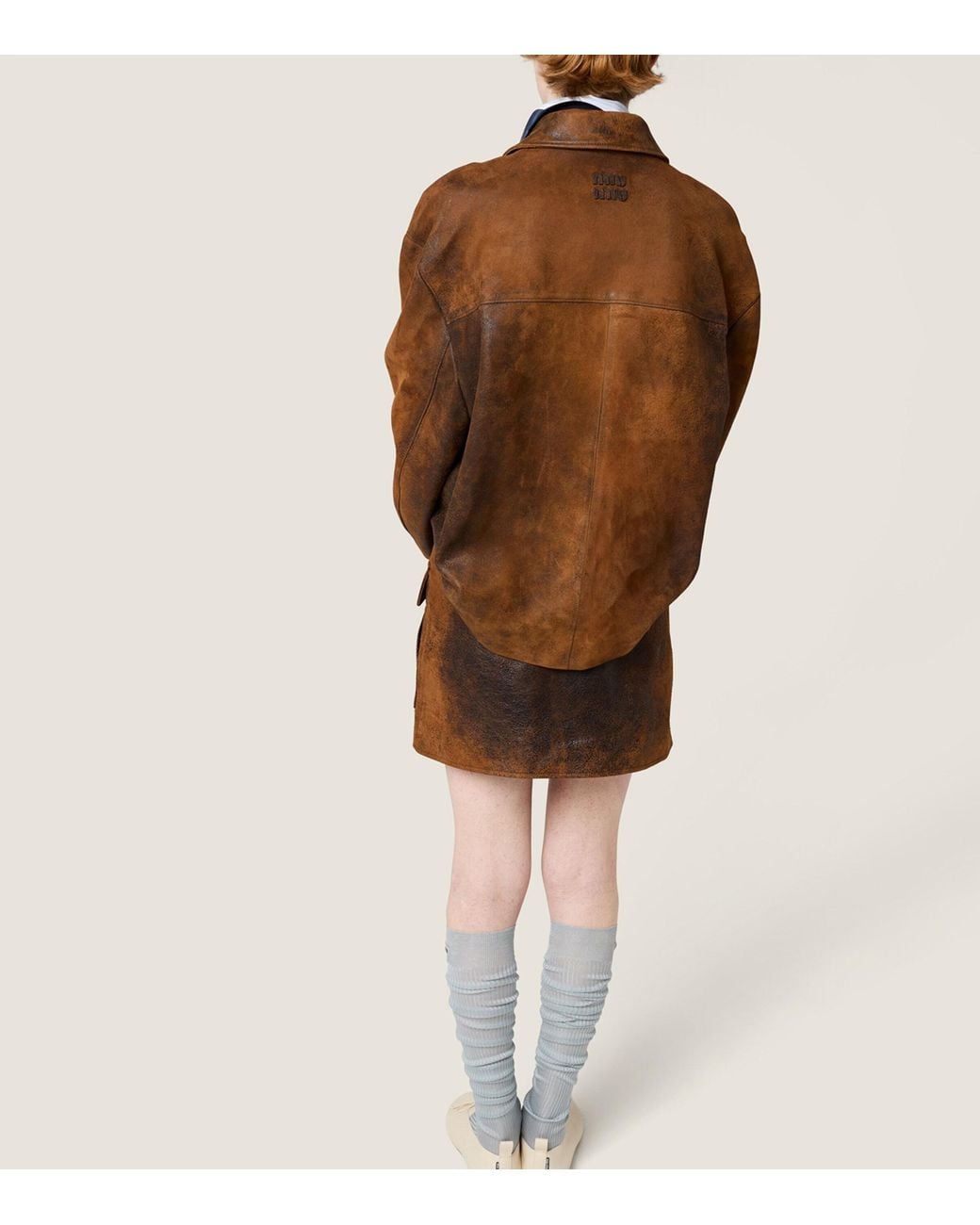 Miu Miu Brown Waxed Suede Jacket