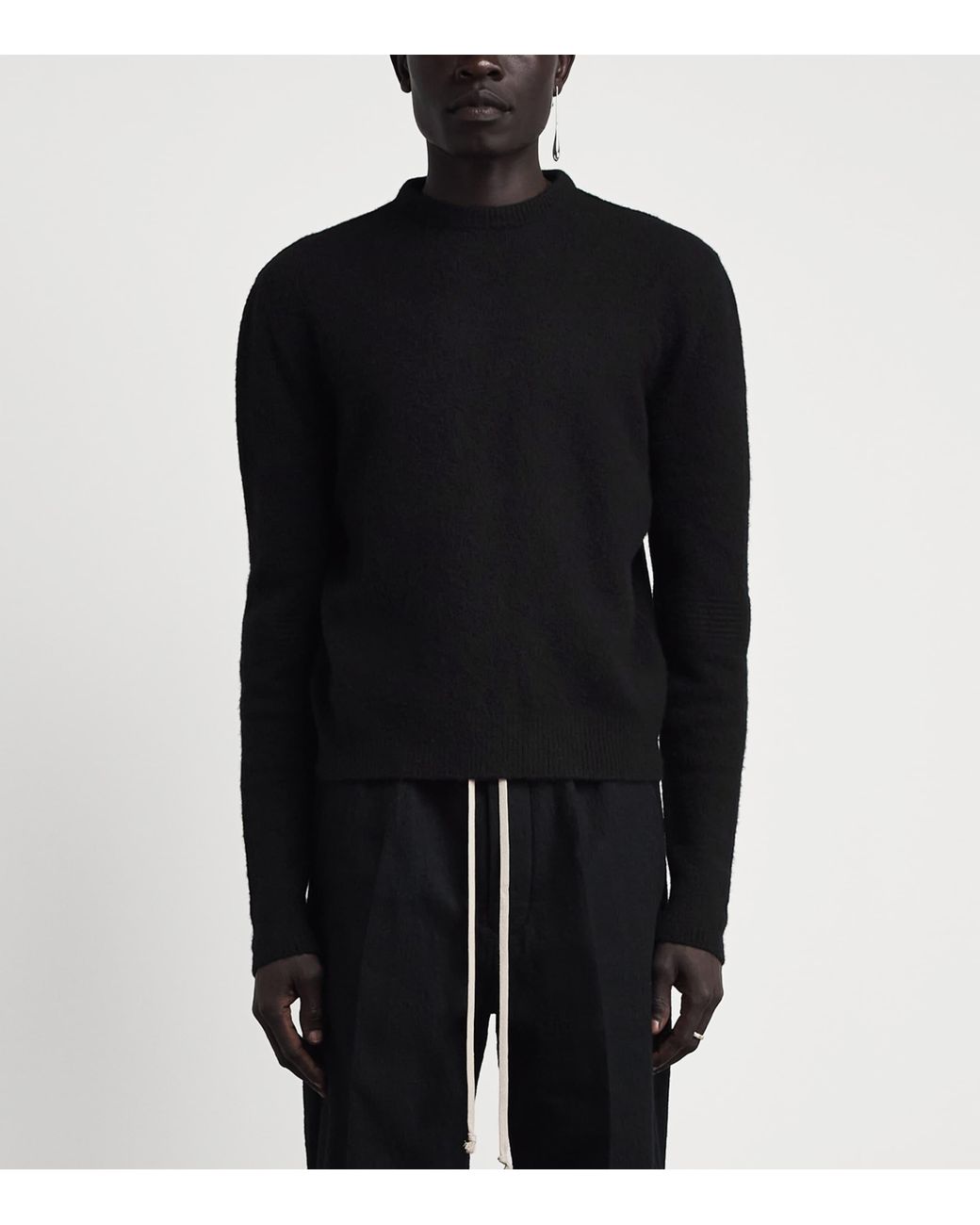 Rick Owens Black Cashmere-Blend Crew-Neck Sweater for men