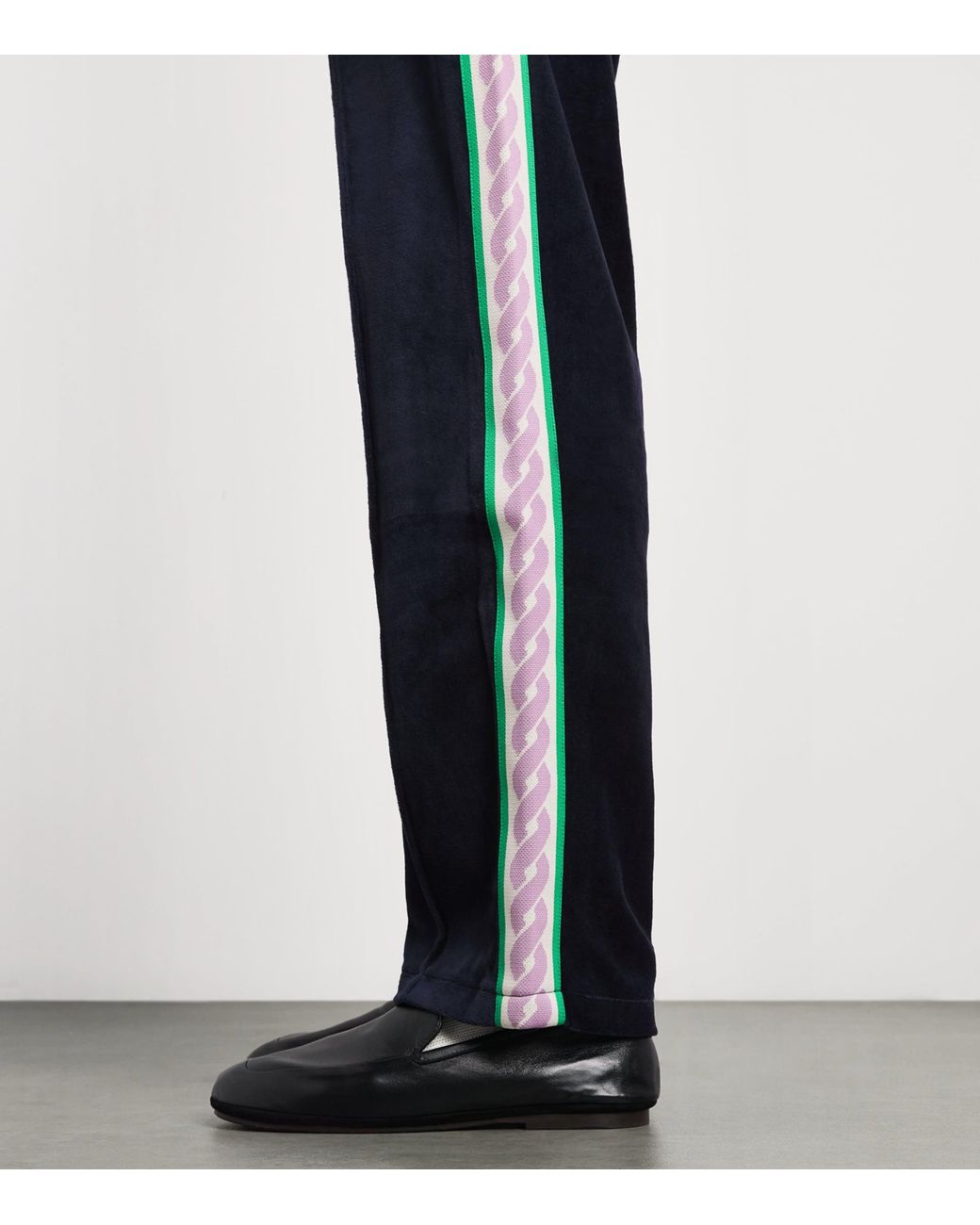 Drole de Monsieur Blue Velour Embroidered Track Sweatpants for men
