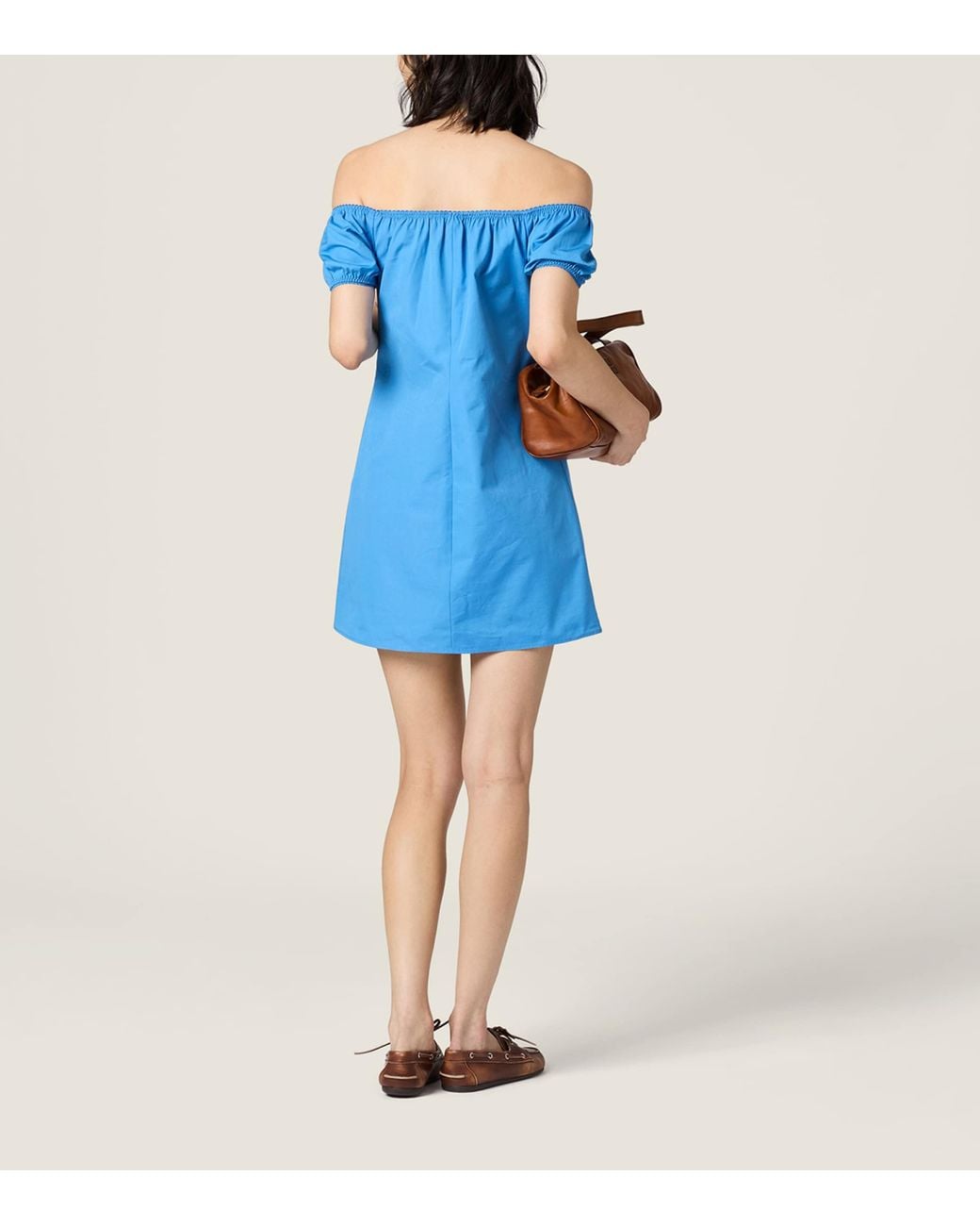 Miu Miu Blue Cotton Poplin Mini Dress
