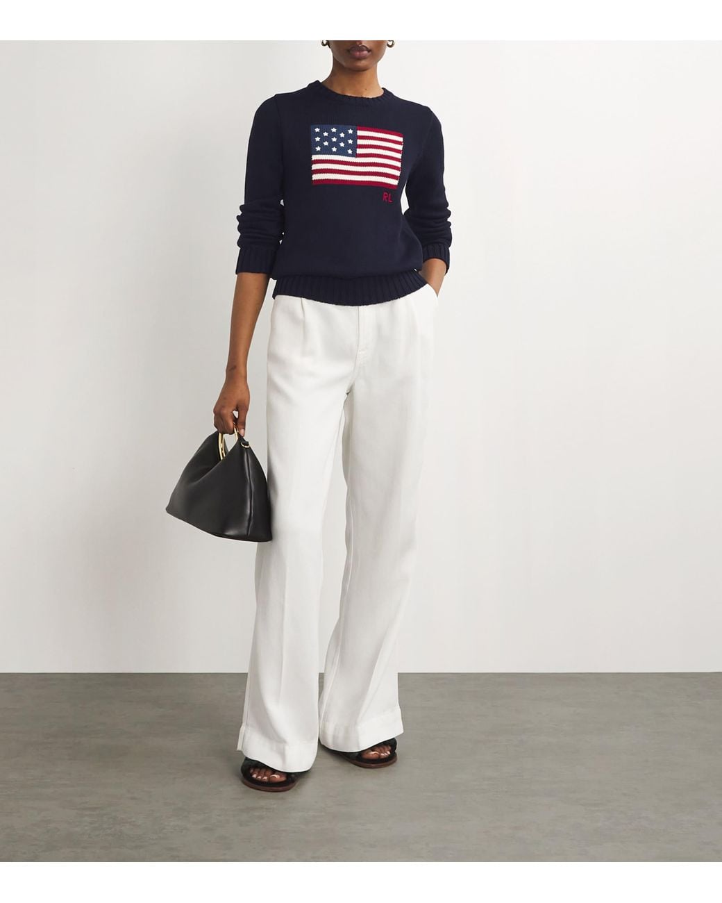 Polo Ralph Lauren Blue Cotton American Flag Sweater