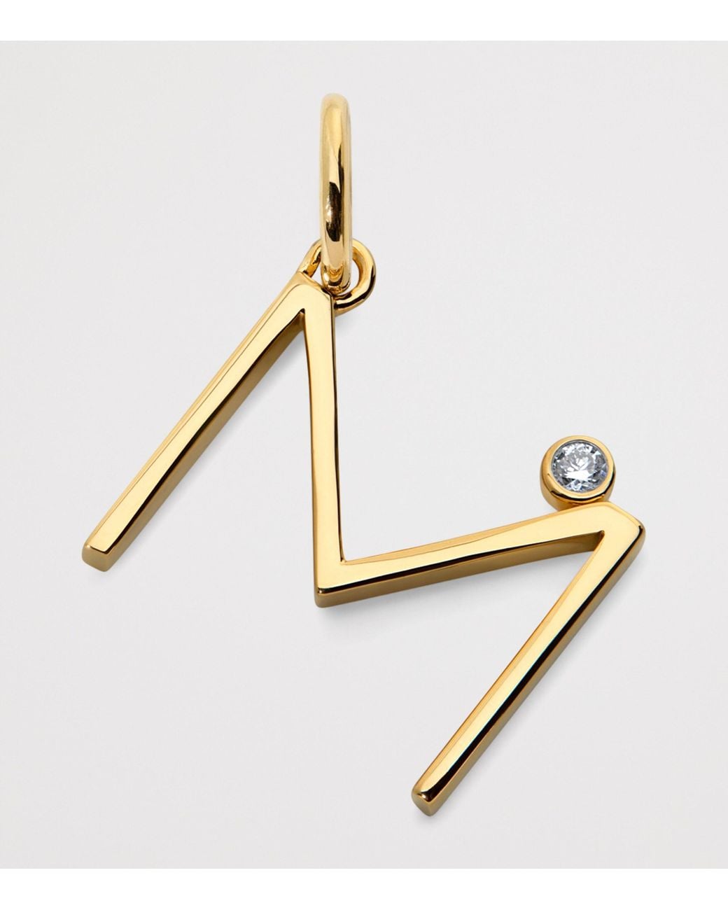 Monica Vinader Metallic Vermeil And Diamond M Initial Pendant