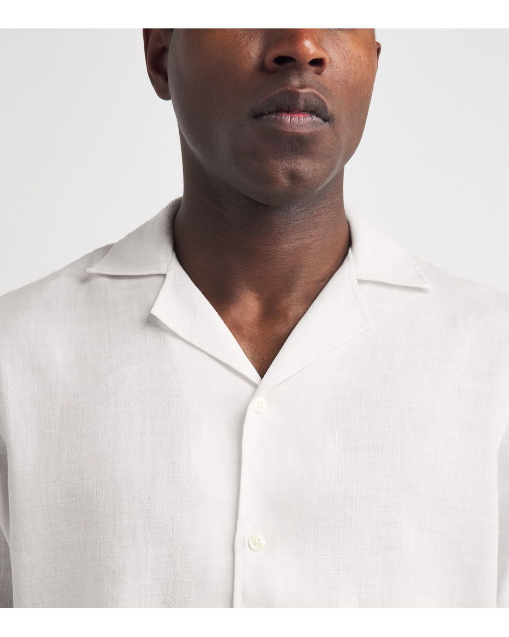 Frescobol Carioca White Cotton-Linen Safra Shirt for men