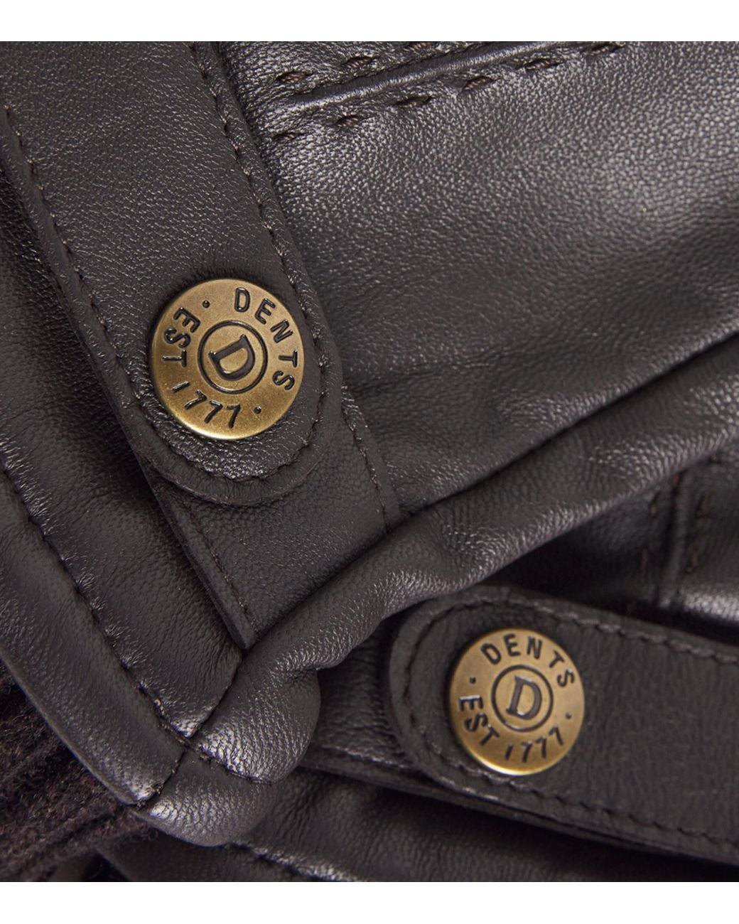 Dents Black Leather Henley Gloves for men