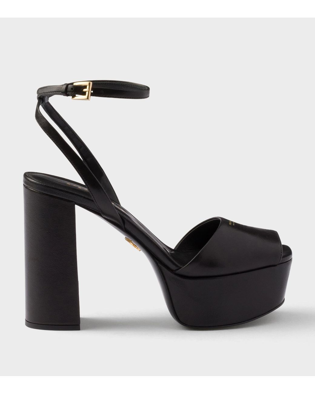 Prada Black Nappa Leather Platform Sandals 115