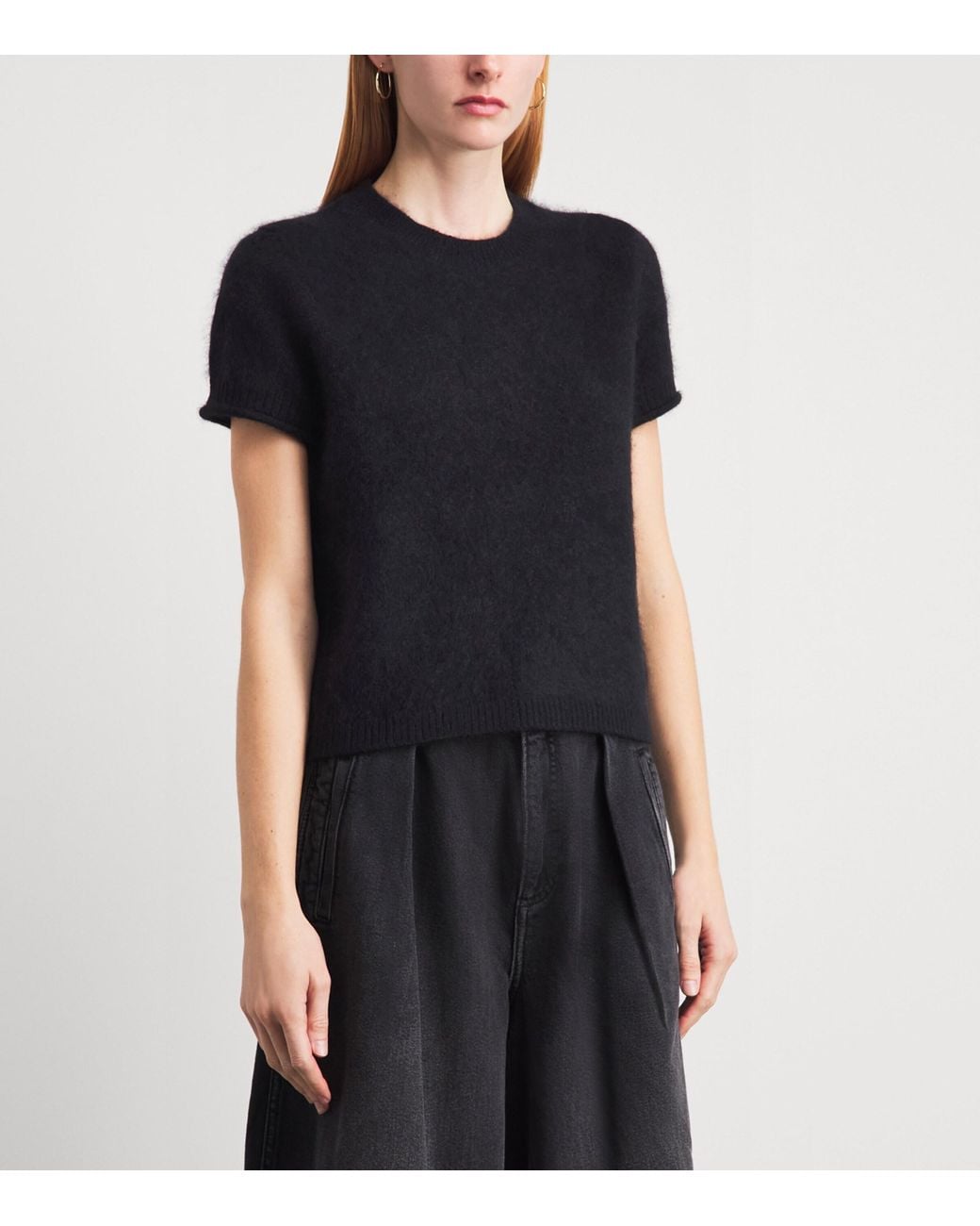 ME+EM Black Merino Brushed T-Shirt
