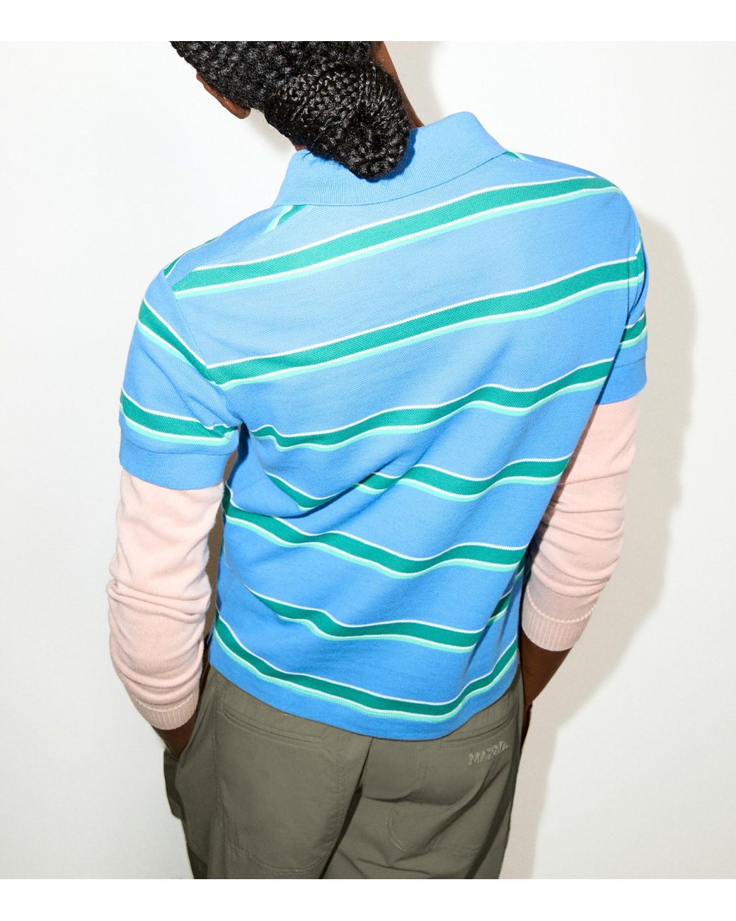 MAX&Co. Blue Cotton Embroidered Polo Shirt