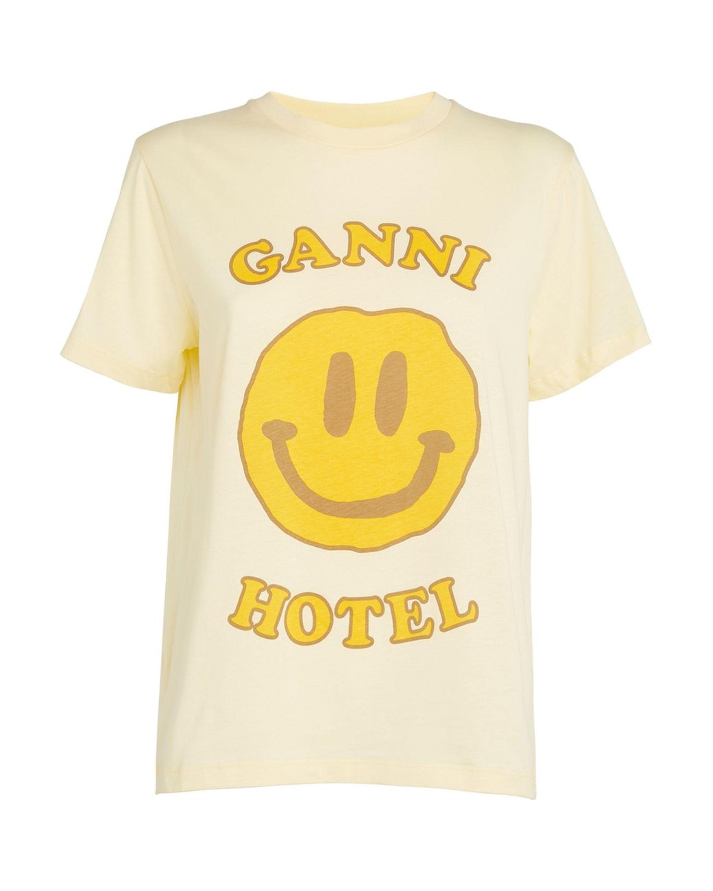 ◆人気商品◆GANNI YELLOW SMILEY RELAXED T-SHIRT(W)◆関税込◆ ☆人気☆【GANNI】☆(W) Ganni Yellow Smiley Relaxed T-Shirt☆