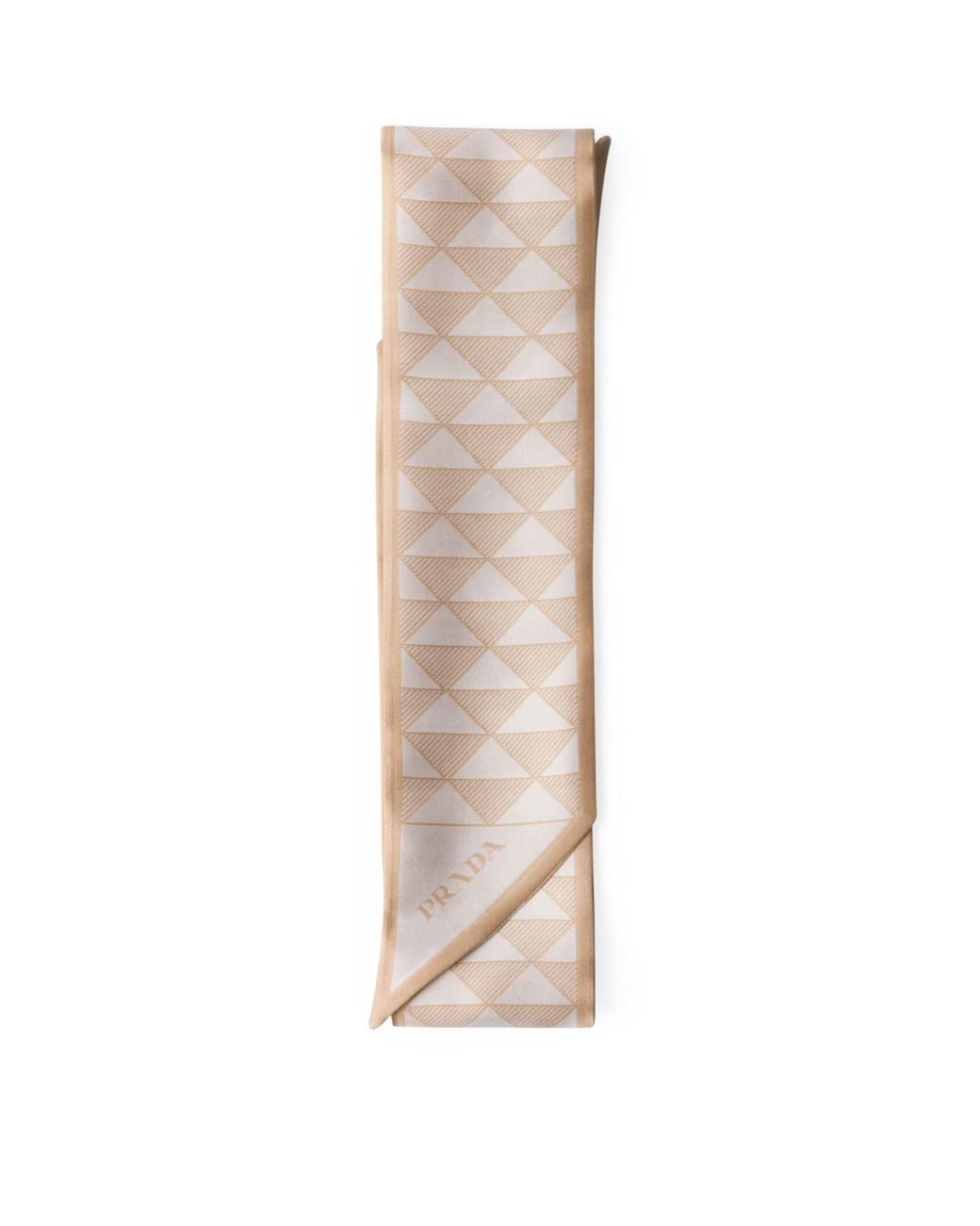 Prada Natural Silk Triangle Skinny Scarf
