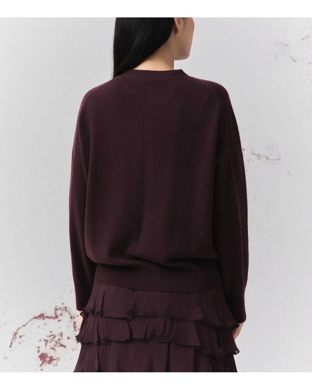Marella Purple Cashmere V-Neck Cardigan
