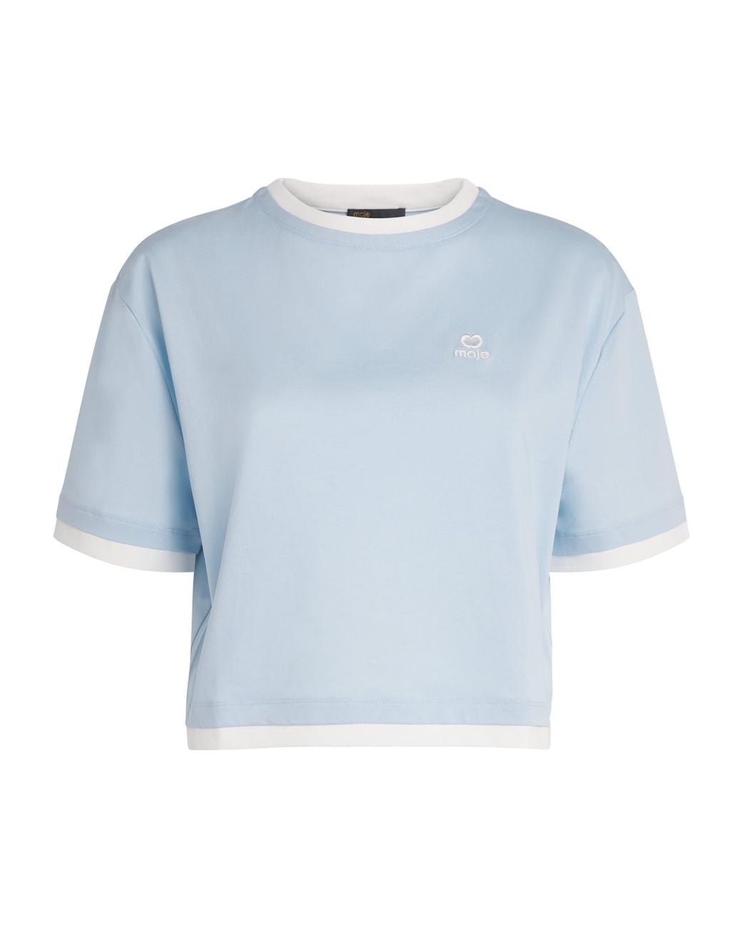 Maje Blue Cotton Logo T-Shirt