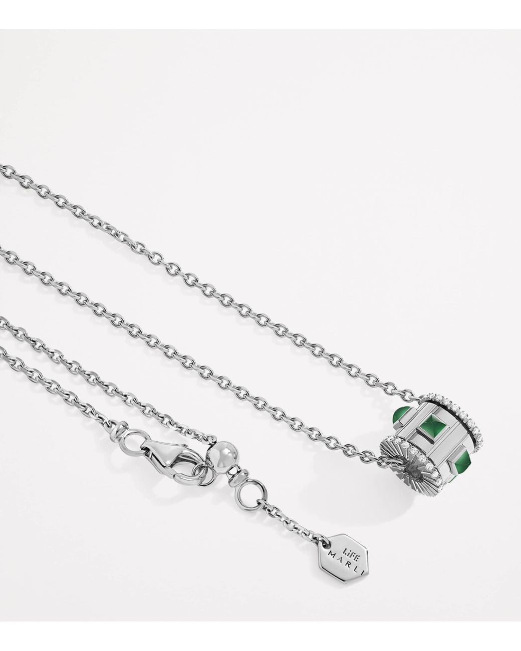 Marli New York White Diamond And Agate Life Necklace