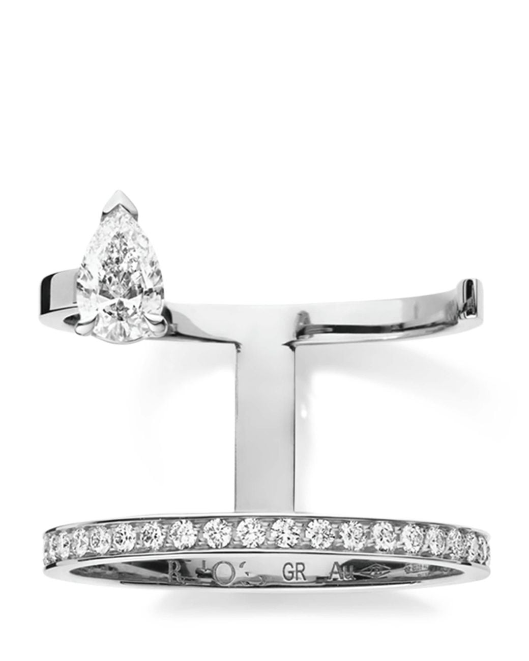 Repossi White And Diamond Serti Sur Vide Ring