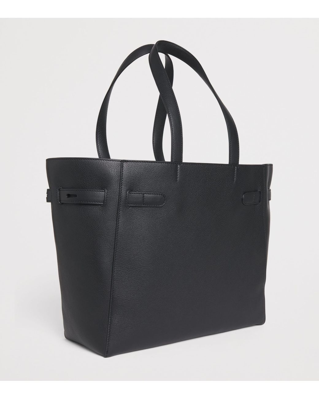 Thom Browne Black Leather Cabas Tote Bag