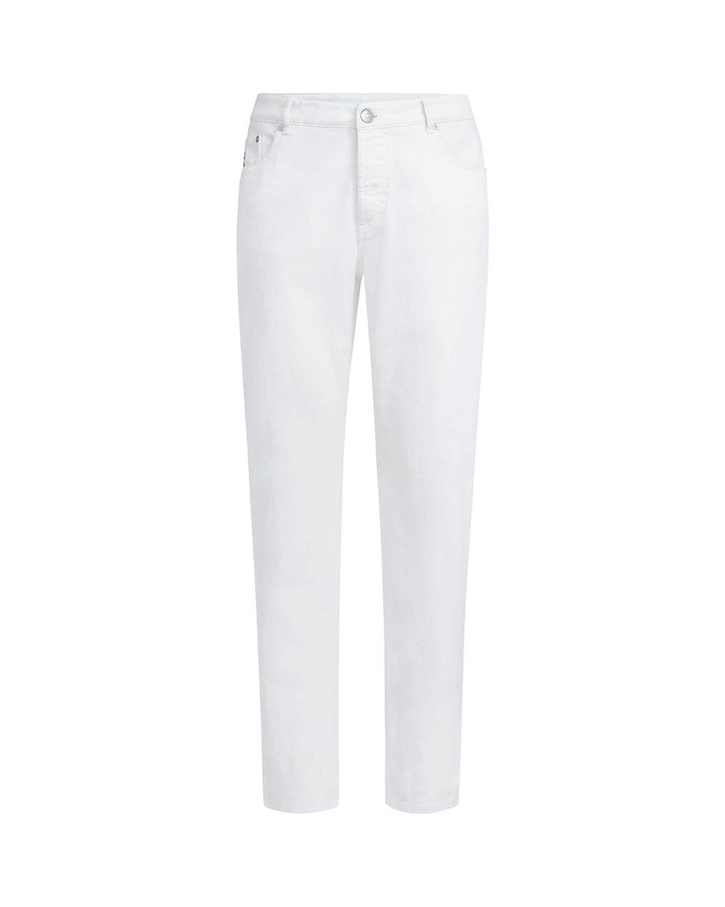 Brunello Cucinelli White Comfort Denim Straight Jeans for men