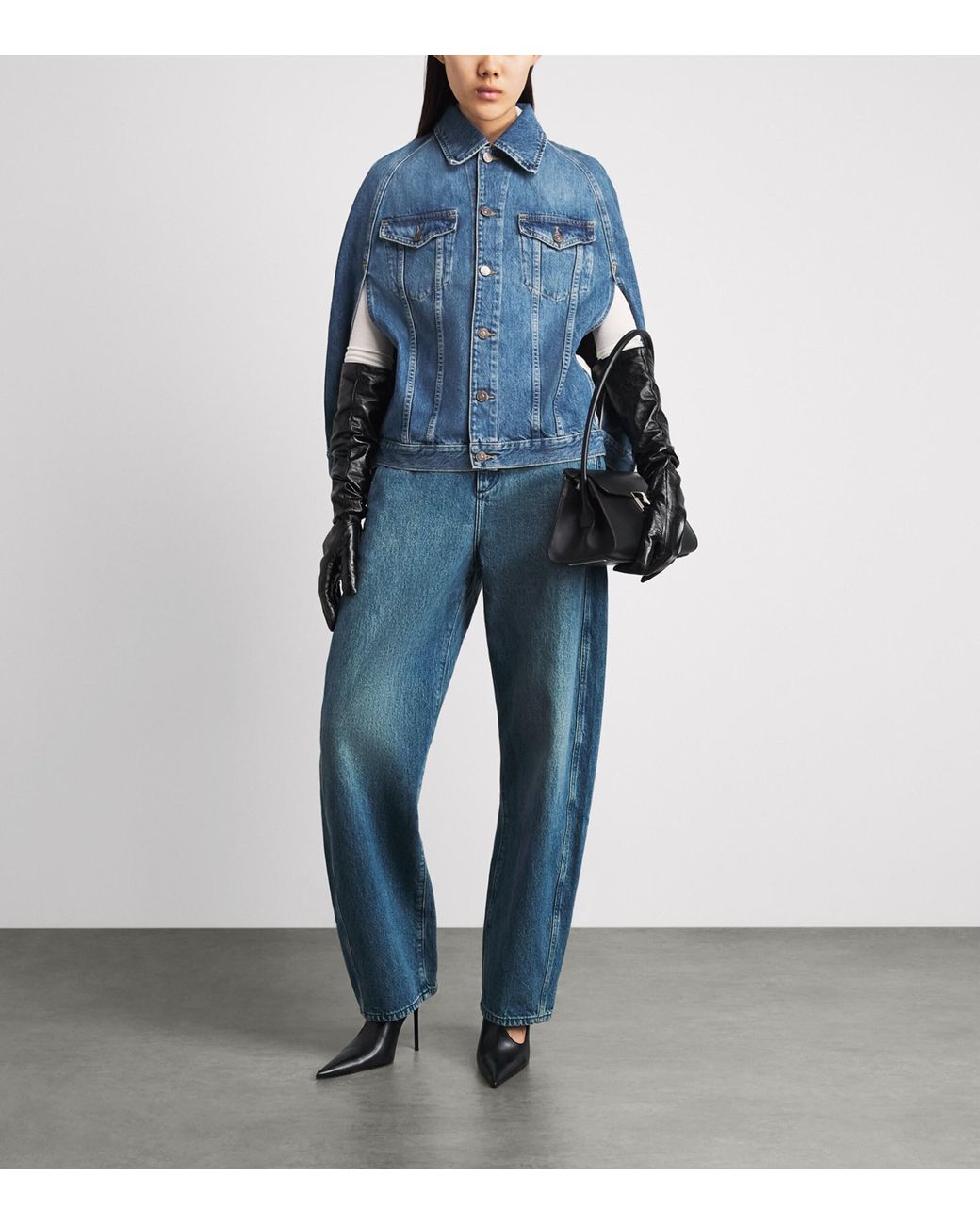 7 For All Mankind Blue Denim Cape