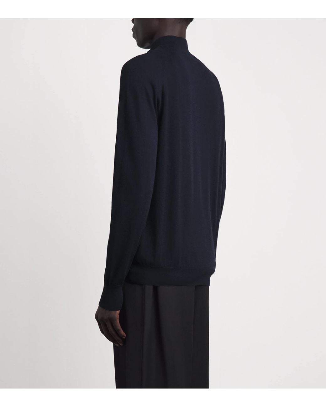 Sunspel Blue Sea Island Cashmere Half-Zip Sweater for men
