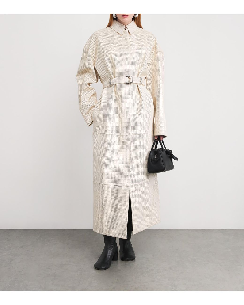 コート SPORTMAX 'Antiope1234' trench coat White Sportmax Leather Antiope Trench Coat in White | Lyst