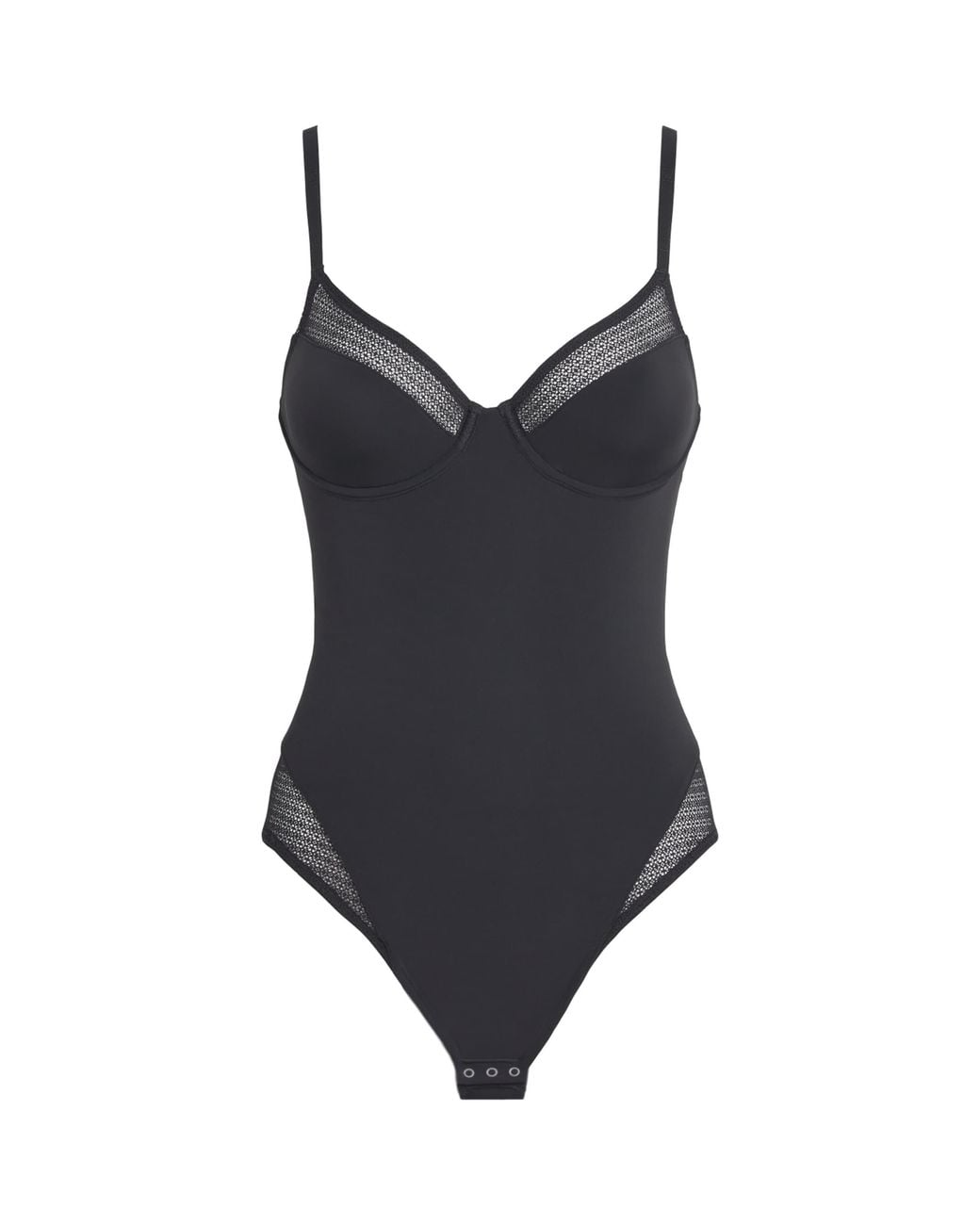 Wolford Black Geo Lace Shaping Bodysuit