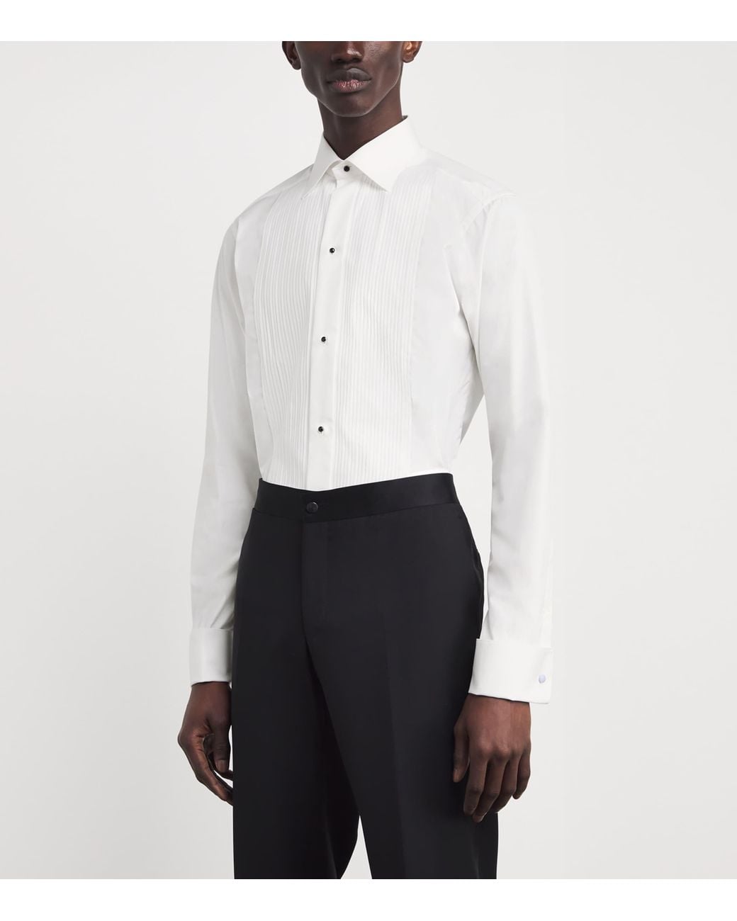 Eton of Sweden White Pleated Cotton Shirt for men