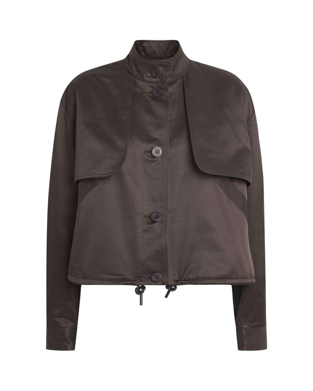 Claudie Pierlot Gray Satin-Effect Wide-Fit Jacket