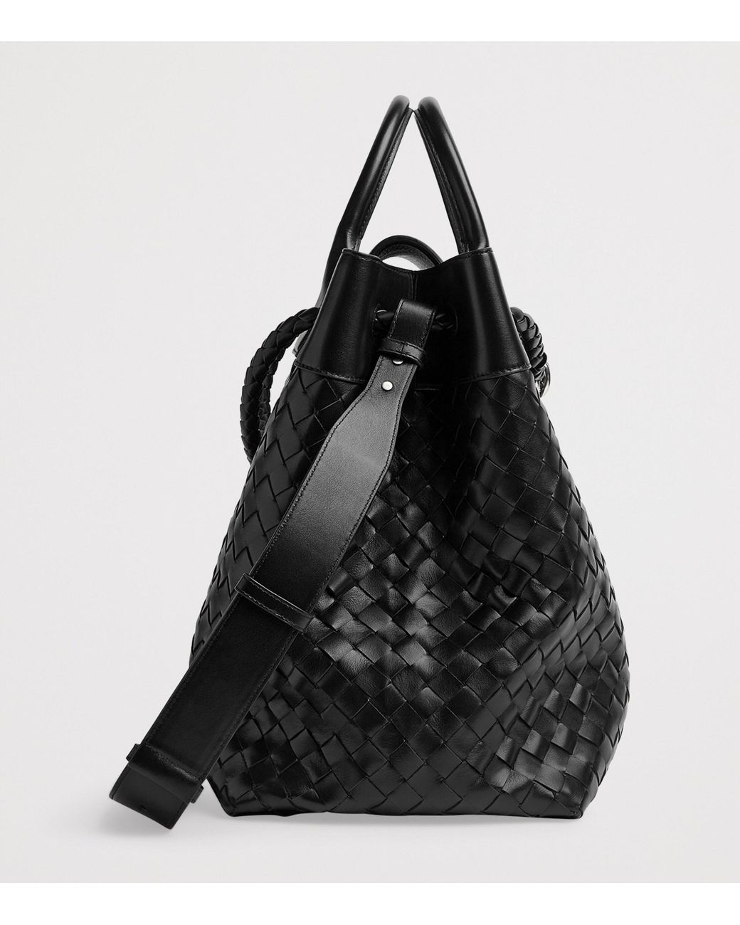 Bottega Veneta Black Leather Andiamo Voyager Cross-Body Bag for men