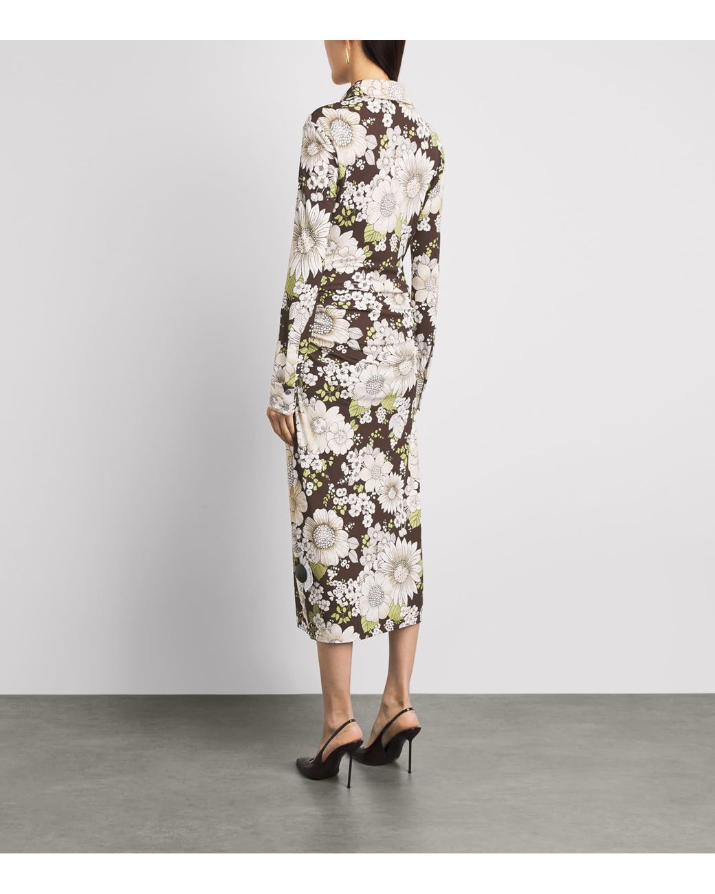 Tory Burch White Floral Midi Shirt Dress