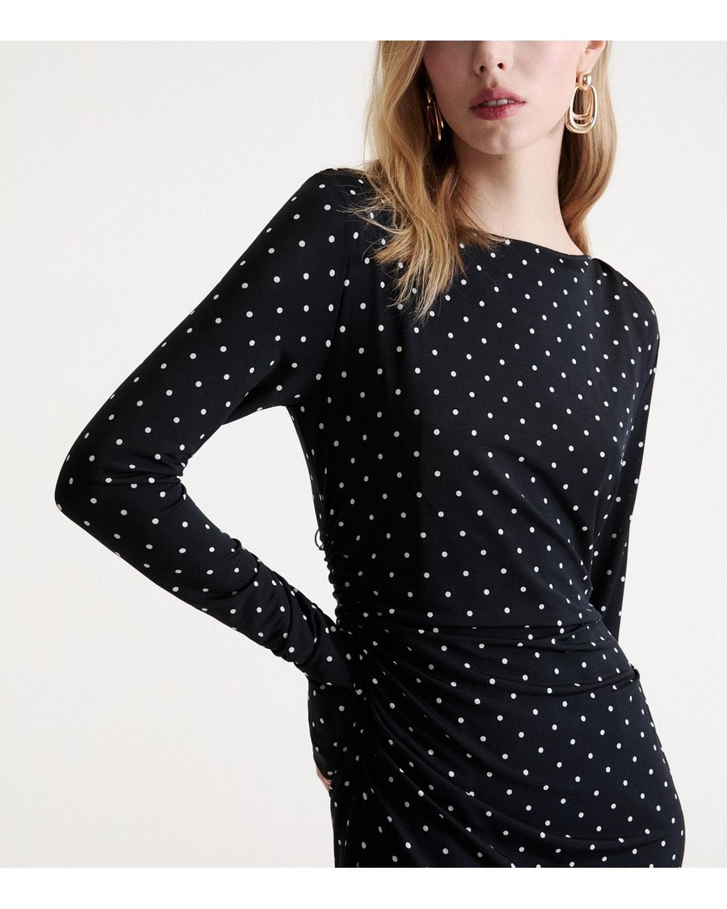 Marella Black Jersey Polka-Dot Maxi Dress