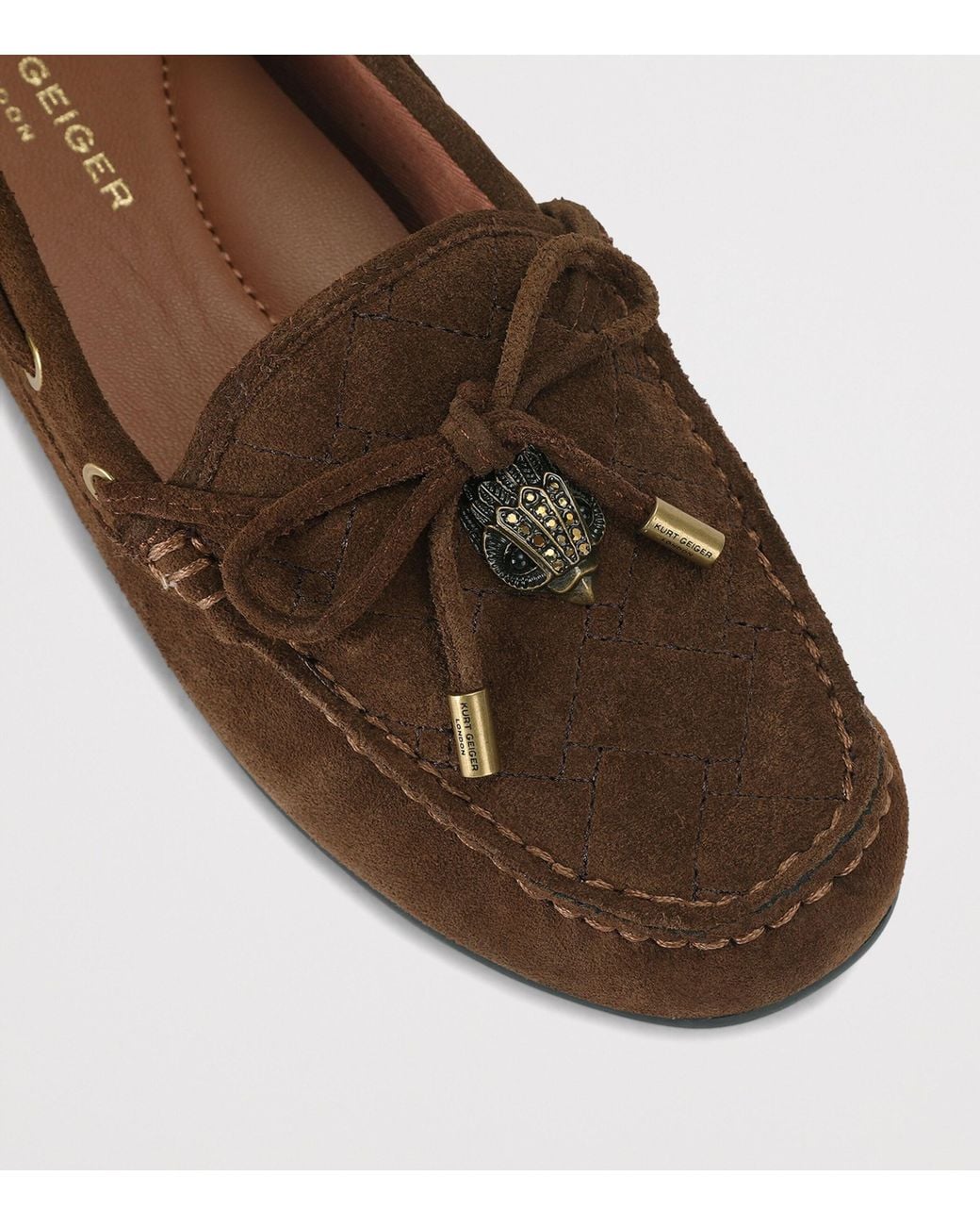 Kurt Geiger Brown Suede Eagle Moccasins