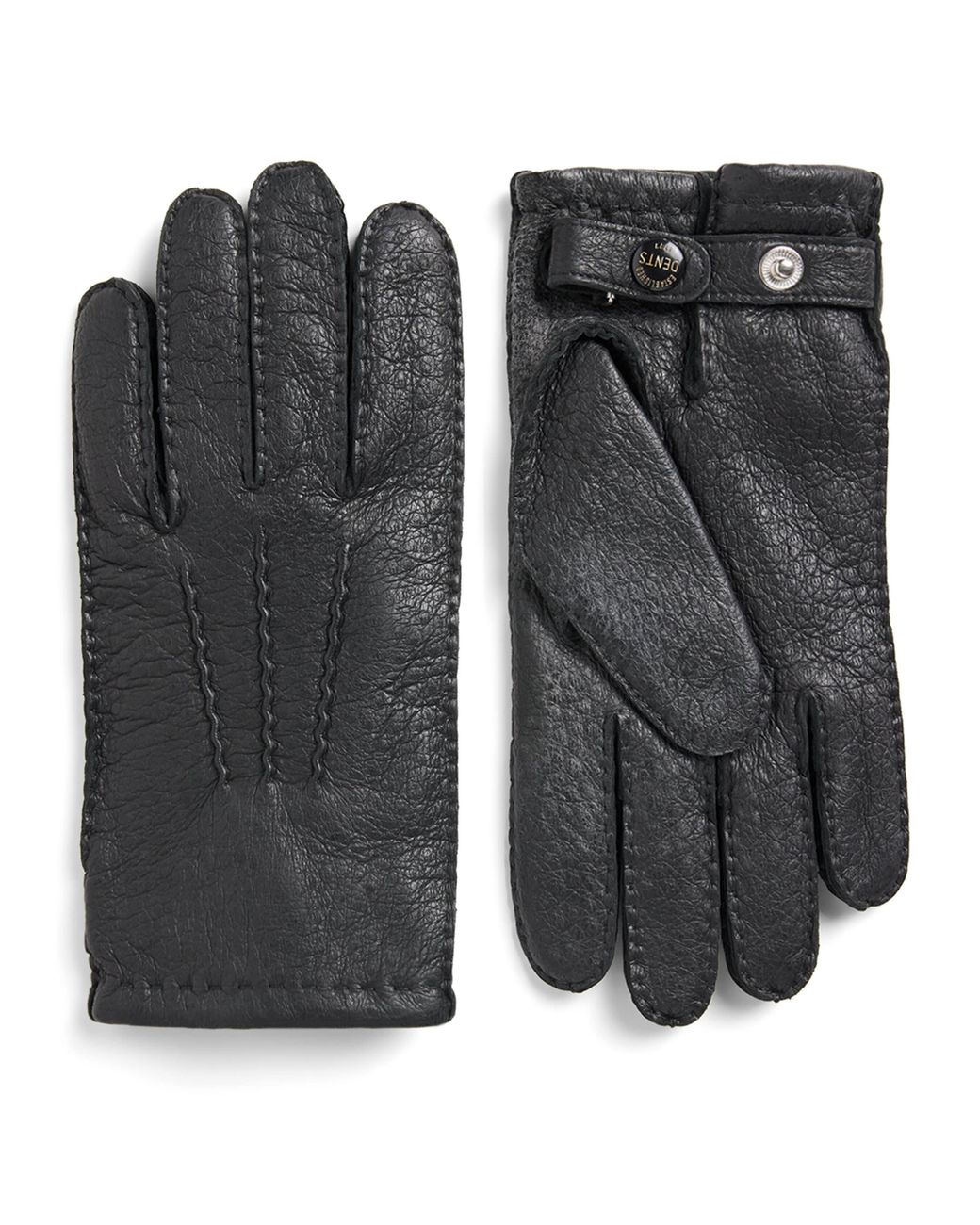 Dents Black Leather Hampton Gloves for men