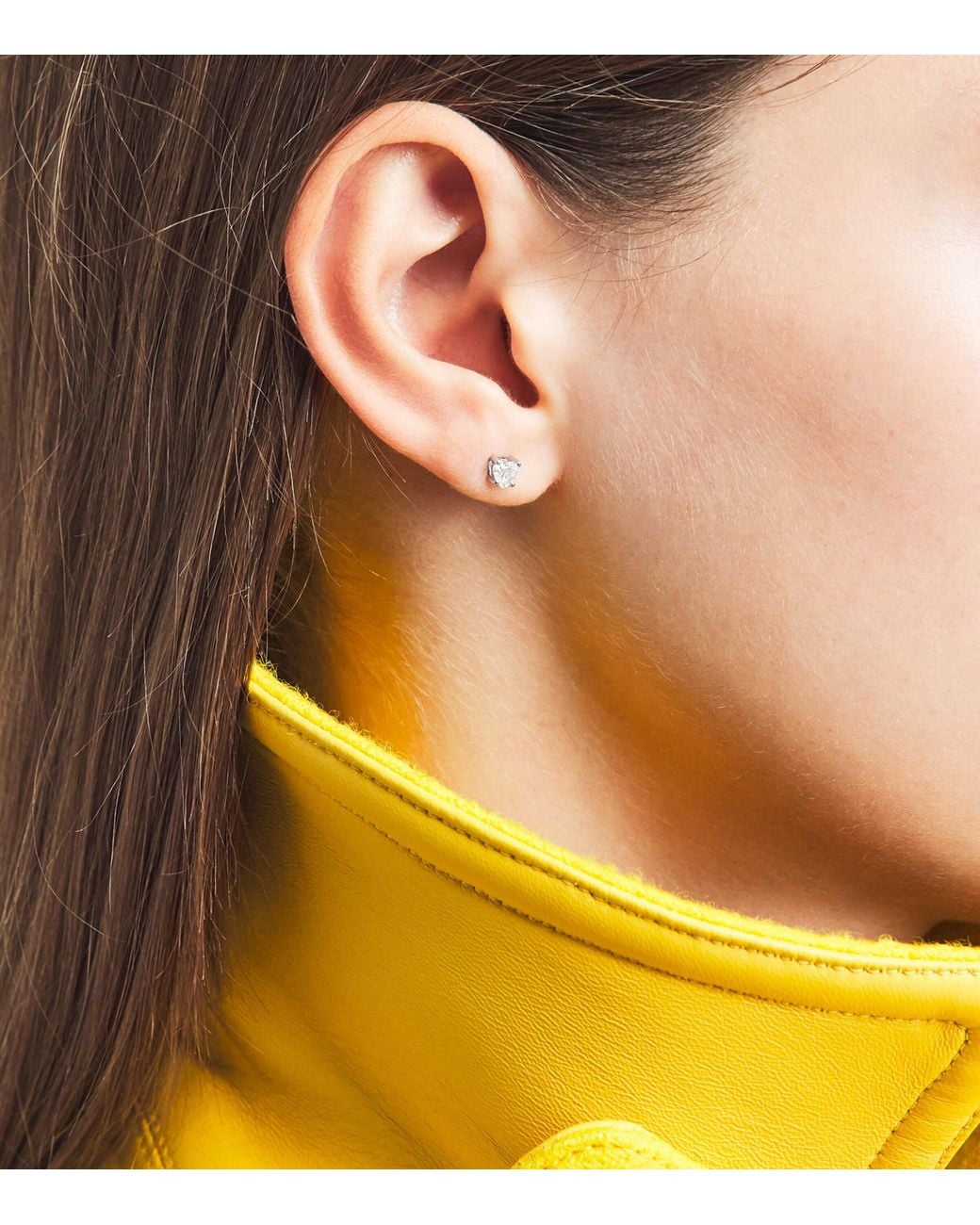 Harrods Natural And Diamond Heart Stud Earrings