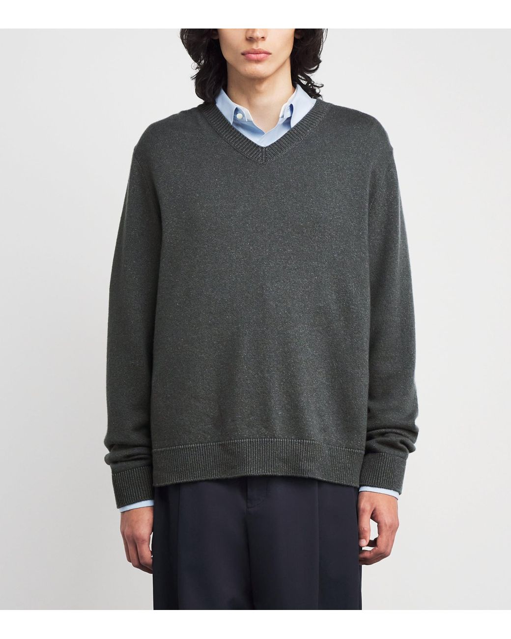 The Row Gray Memphis Cashmere Sweater for men