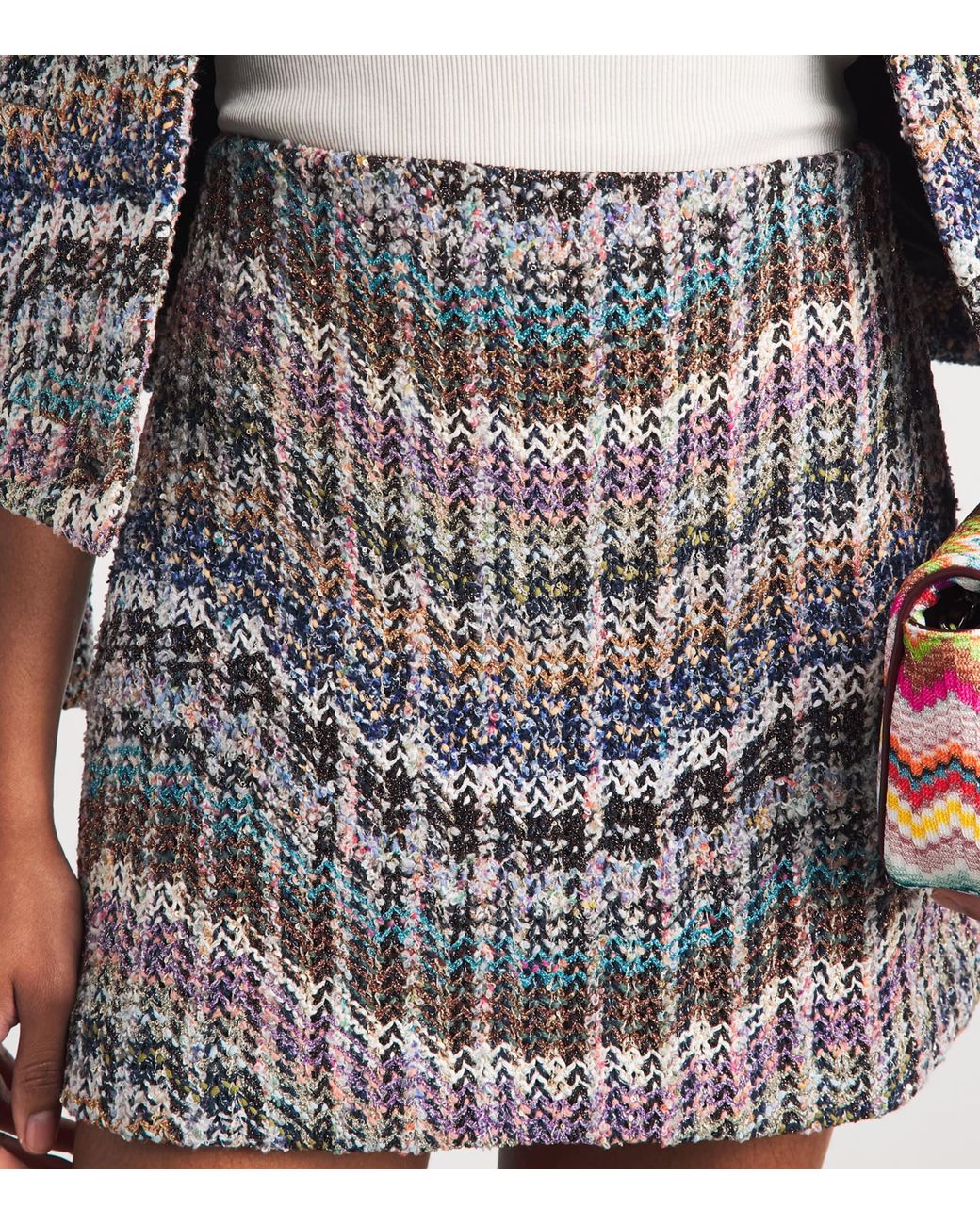 Missoni Gray Metallic Chevron Mini Skirt