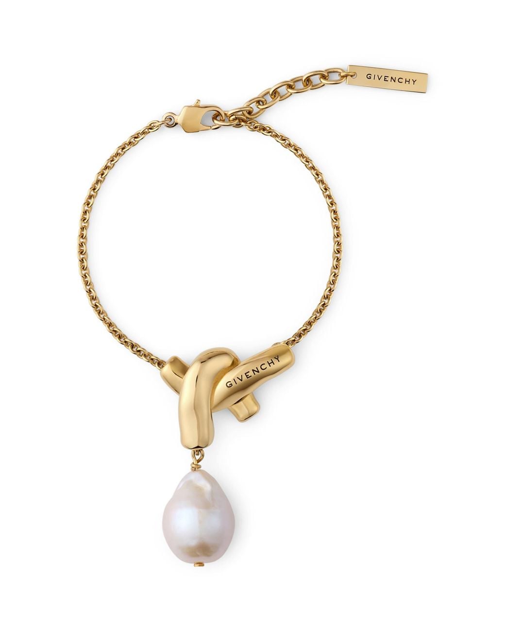 Givenchy Metallic Chain Link Pearl Bracelet