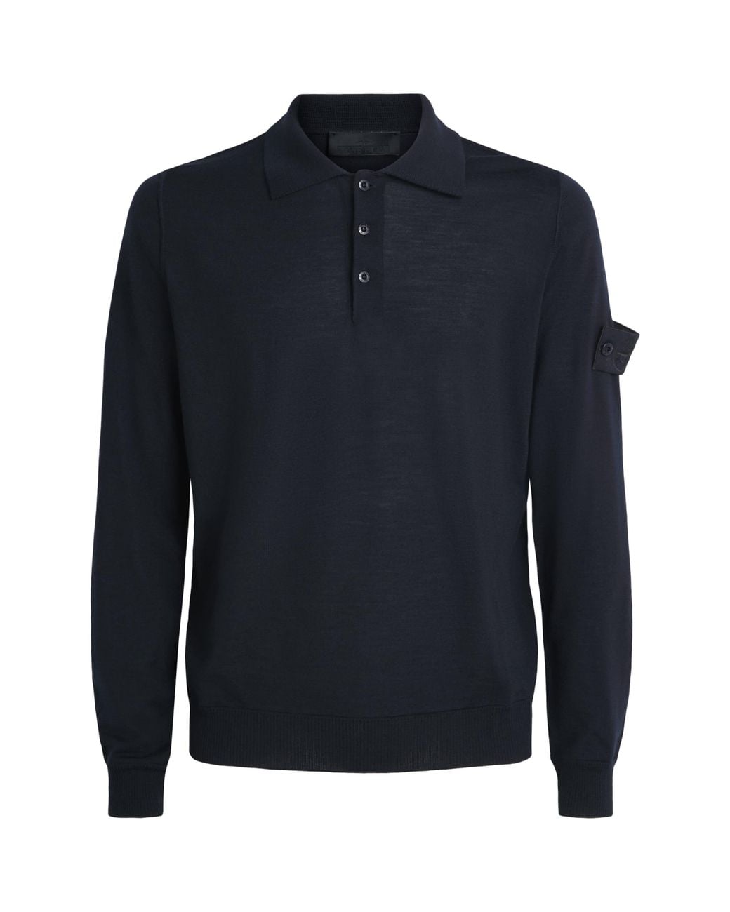 Stone Island Blue Virgin Wool Ghost Polo Sweater for men
