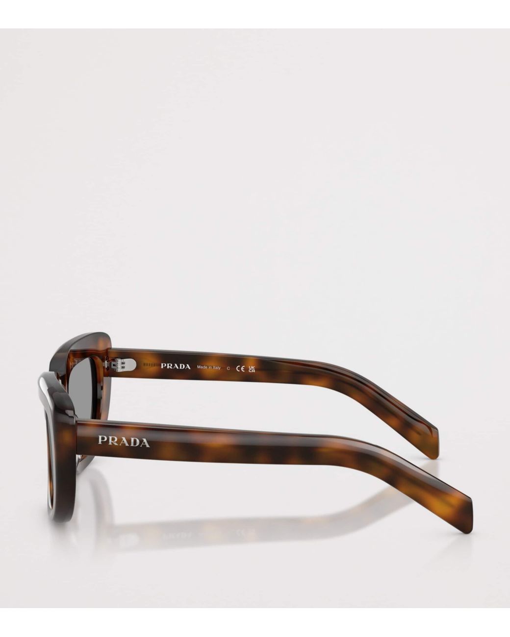 Prada Brown Pr D07S Rectangle Sunglasses