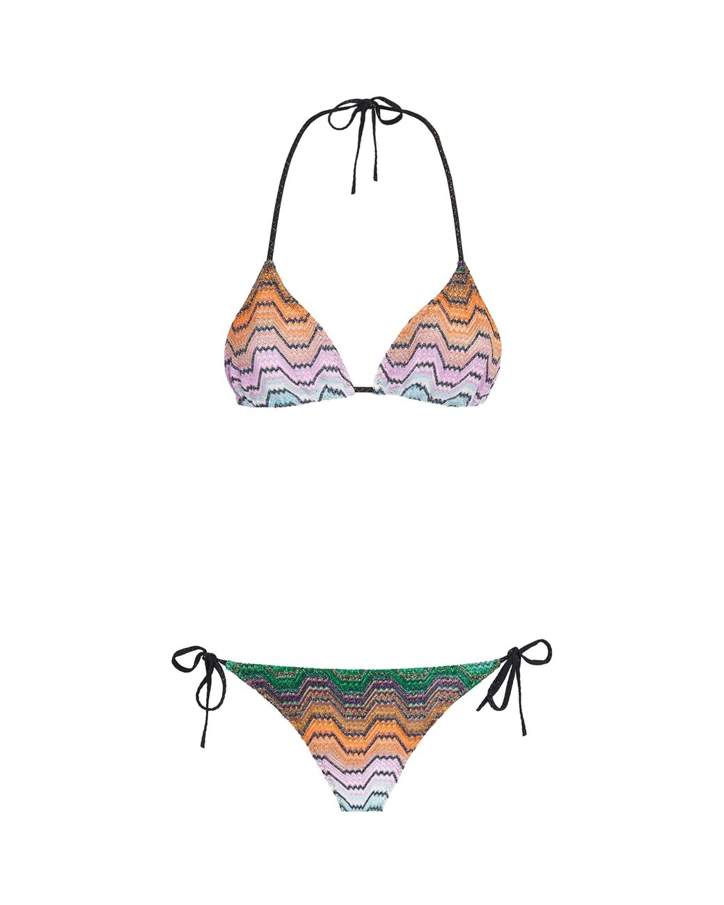 Missoni Multicolor Metallic Zigzag Triangle Bikini