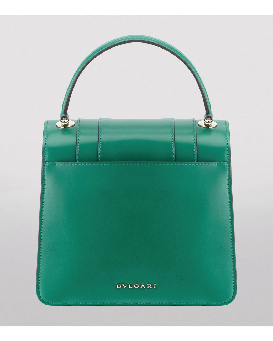 BVLGARI Green Leather Serpenti Forever Top-Handle Bag